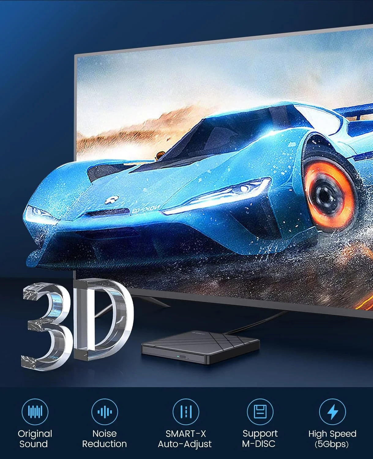 درایو نوری اکسترنال بلوری DVD CD اوریکو