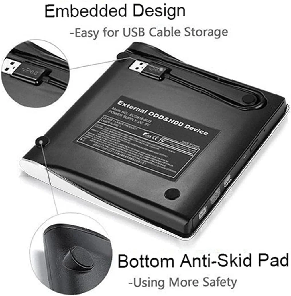 درایو نوری اکسترنال OOPP، درایو DVD قابل حمل، رایتر و رکوردر سازگار با لپ تاپ و کامپیوتر رومیزی - سفید درایو نوری اکسترنال OOPP، درایو DVD قابل حمل، رایتر و رکوردر سازگار با لپ تاپ و کامپیوتر رومیزی - سفید