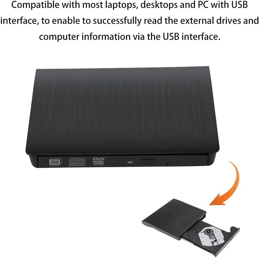 درایو نوری اکسترنال USB پاپ آپ Obery مدل DVD-RW قابل حمل، پلیر و رایتر DVD اکسترنال با قابلیت اتصال آسان برای ویندوز، لینوکس و مک، 9.5 میلی‌متری