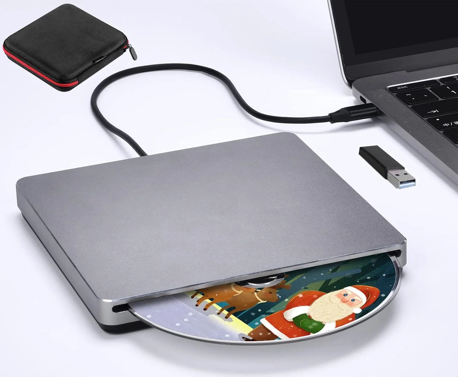 درایو اکسترنال CD DVD نولیث، USB 3.0 Type-C خشابی، رایتر و ریدر CD/DVD باریک، درایو اپتیکال برای لپ تاپ ویندوز، کامپیوتر، مک بوک و آی مک درایو اکسترنال CD DVD نولیث، USB 3.0 Type-C خشابی، رایتر و ریدر CD/DVD باریک، درایو اپتیکال برای لپ تاپ ویندوز، کامپیوتر، مک بوک و آی مک