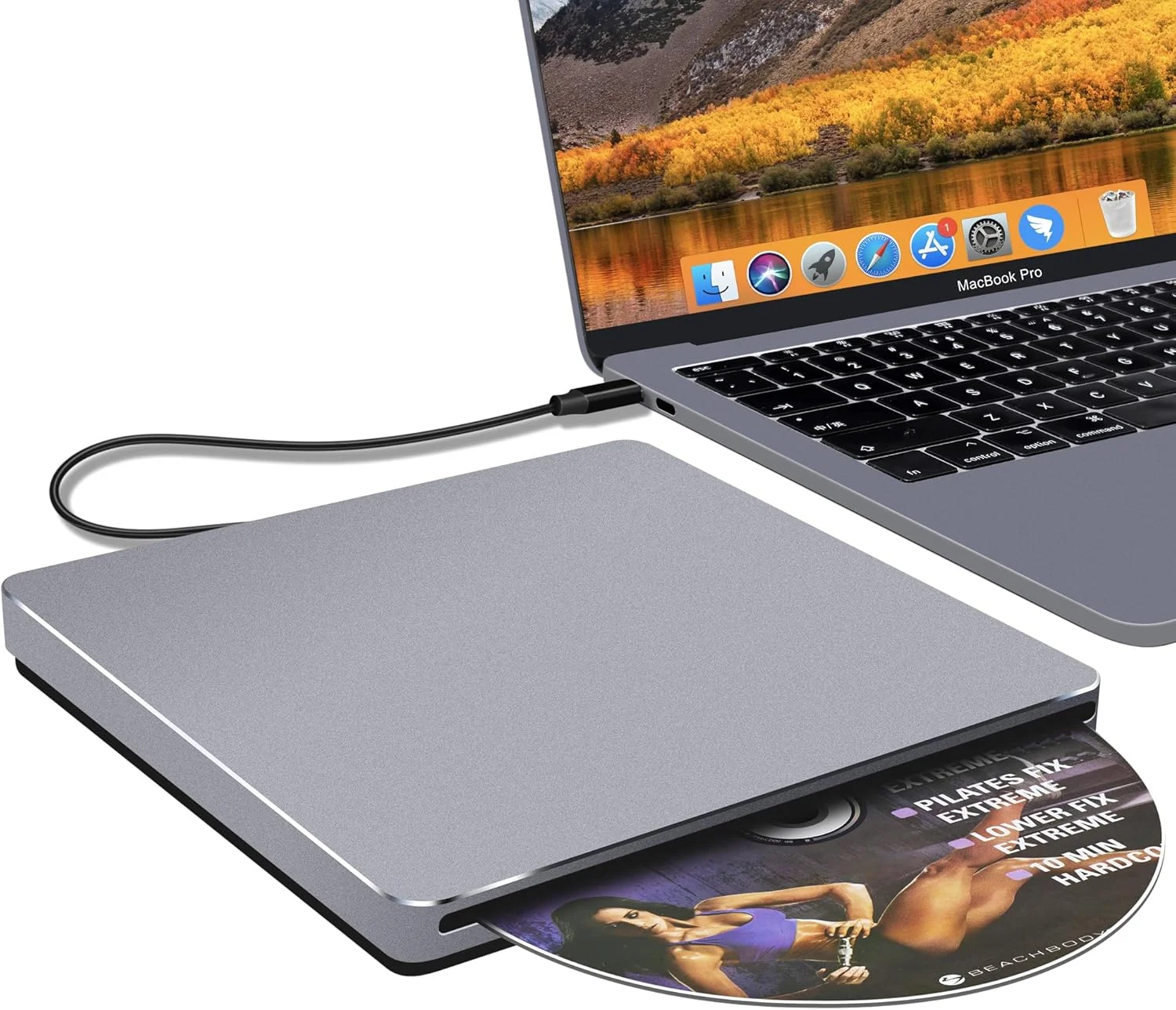 درایو DVD اکسترنال NOLYTH USB C اسلات-این CD/DVD+/-RW درایو نوری پخش کننده DVD رایتر CD ROM درایو اکسترنال برای لپ تاپ مک PC ویندوز 11 دسکتاپ مک بوک پرو ایر