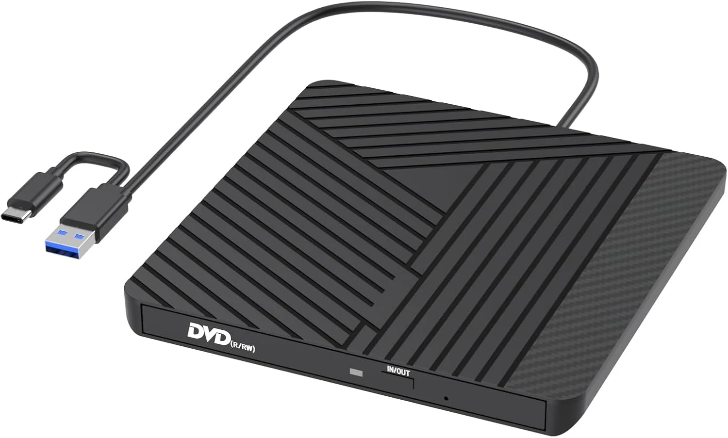 درایو نوری اکسترنال MOSWAG برای لپ تاپ و مک، USB 3.0 و USB C، درایو خواننده و نویسنده CD/DVD، باریک و قابل حمل، برای کامپیوترهای رومیزی، ویندوز 11/10، مک بوک پرو و لینوکس