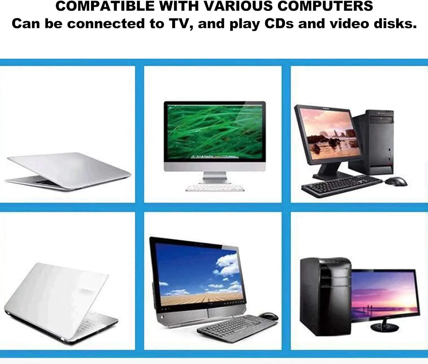 درایو DVD اکسترنال، دستگاه ODD و HDD اکسترنال USB 3.0 قابل حمل CD/DVD/VCD درایو/پخش کننده DVD برای لپ تاپ، کامپیوتر رومیزی، CD ROM برای ویندوز، Li، اپل، مک OS - مشکی