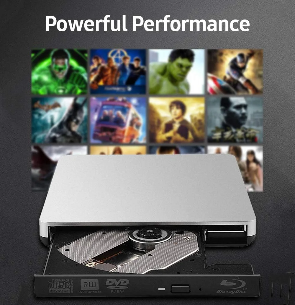 درایو بلوری اکسترنال USB3.0، رکوردر DVD اکسترنال BD-RE CD/DVD RW، رایتر بلوری قابل حمل، اتصال و پخش برای لپ تاپ و کامپیوتر