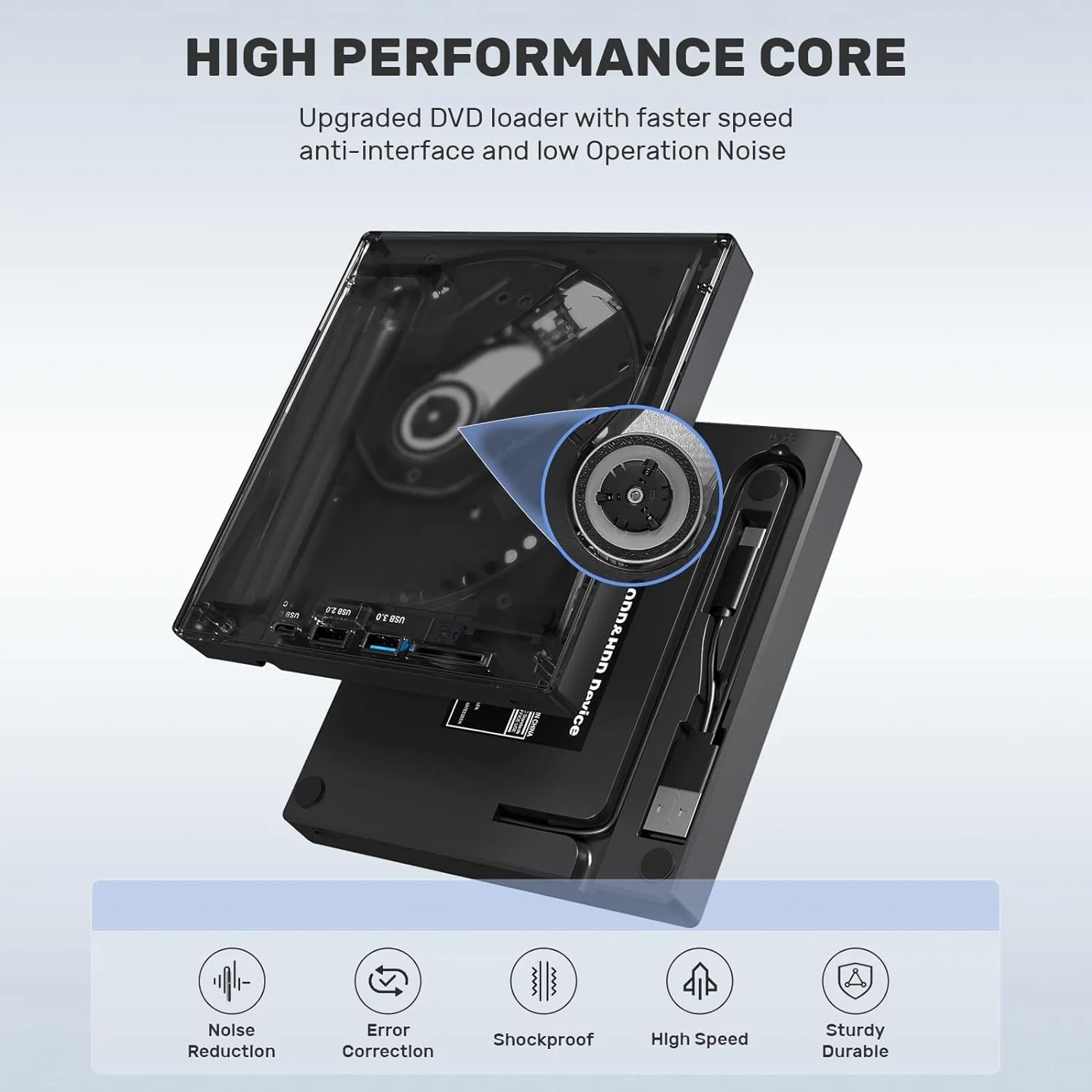 درایو نوری اکسترنال MICROWARE، درایو CD/DVD +/-RW قابل حمل USB C / پخش کننده DVD با کارت خوان SD، هاب USB 3.0 USB C، سازگار با لپ تاپ، کامپیوتر رومیزی، ویندوز، لینوکس، اپل مک