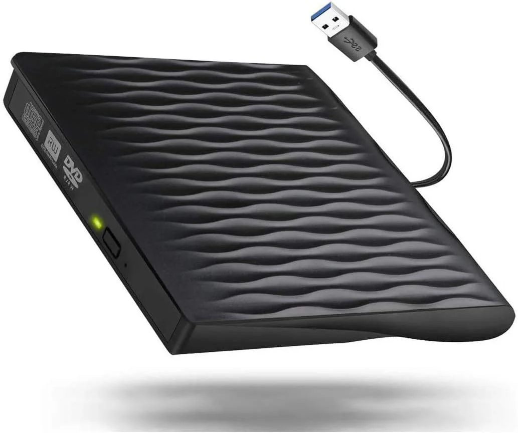 درایو اکسترنال CD DVD با پورت USB C، آداپتور USB Type C به USB 3.0 سوپردرایو اپتیکال DVD CD+/-RW رایتر سازگار با مک بوک ایر، آی مک، ویندوز و لپ تاپ