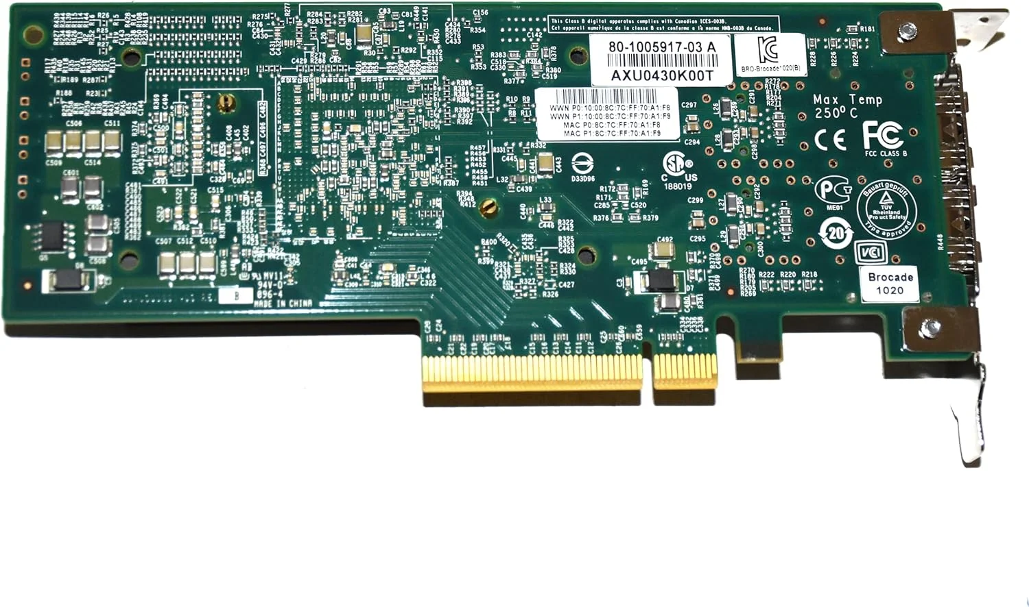 آداپتور دو پورت 10 گیگابیت Brocade 1020 BR1020 PCI-E CNA با پشتیبانی از FCoE