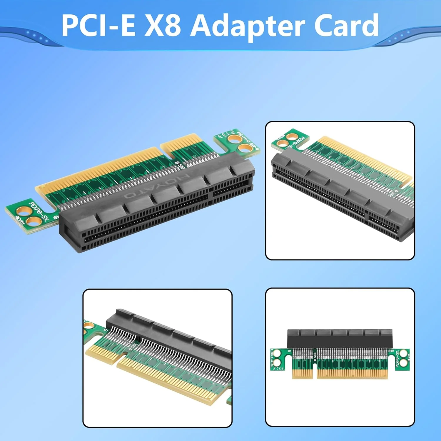 کارت محافظ توسعه دهنده رابط نر به ماده PCI-E X1 کرسیان، کارت افزایش دهنده اسلات PCI-E Express 1X برای آداپتور سوکت PCIe سرور کامپیوتر با ارتفاع 1U (PCI-E X8)