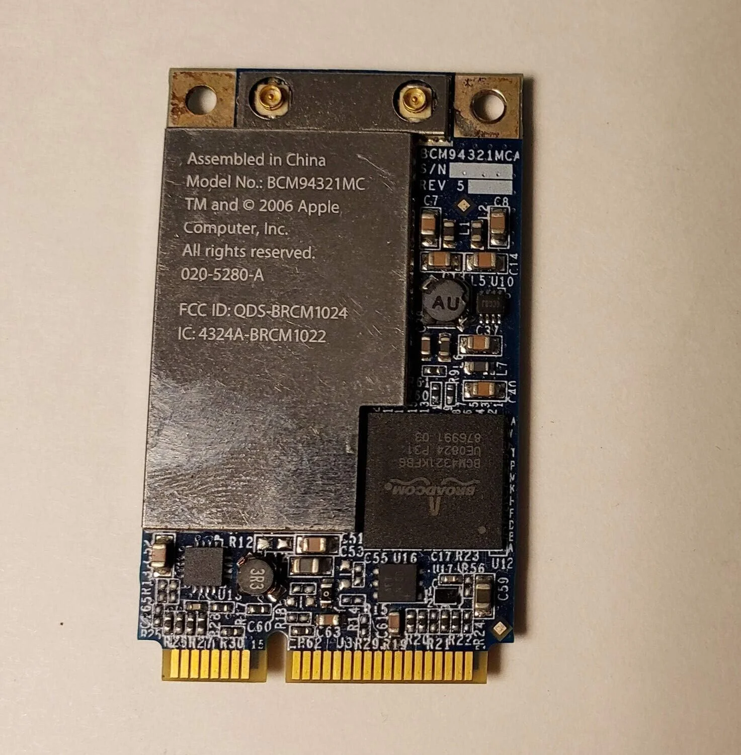 کارت شبکه وایرلس BroadCom BCM94321MC Mini PCI-e مدل A1181 A1208 A1224 020-5280-A 603-9452-A 603-9977-A برای اپل