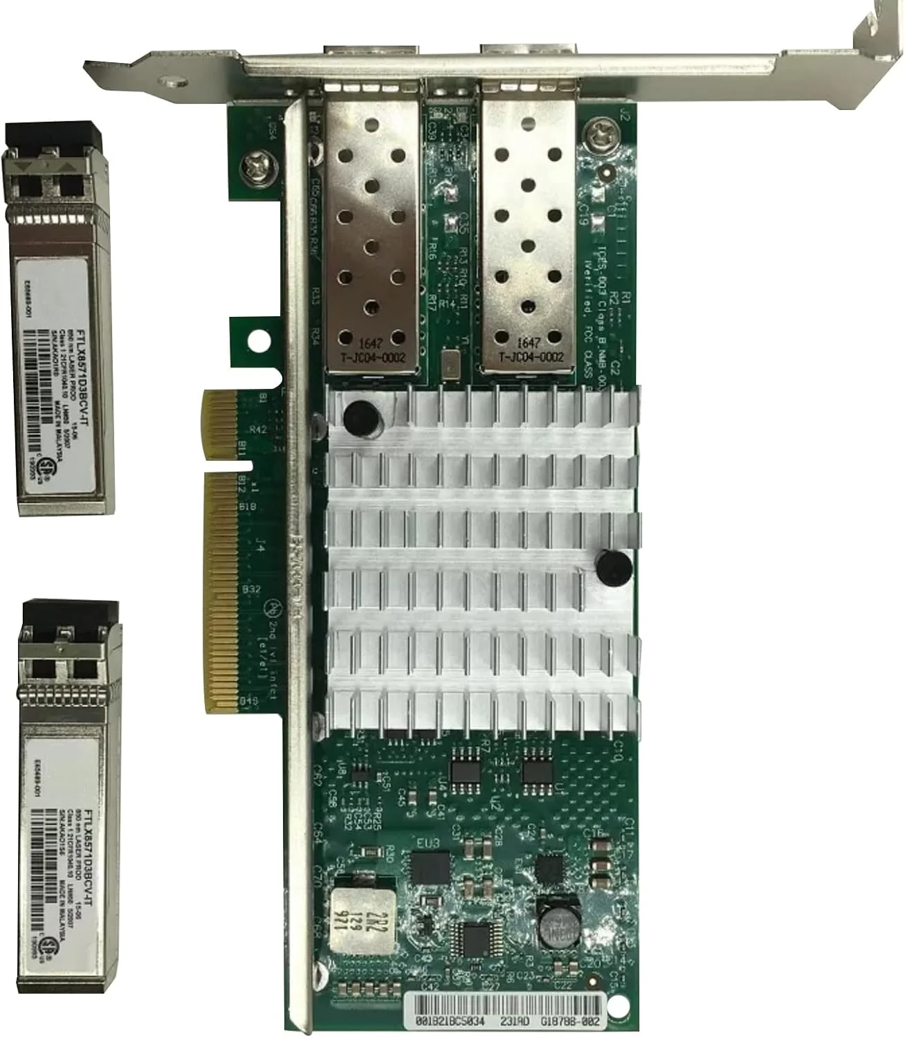 کارت شبکه سرور اترنت 10 گیگابیتی دوگانه SFP برای Intel 82599ES PCI-E X520، پشتیبانی از پروفایل کوتاه و ارتفاع کامل