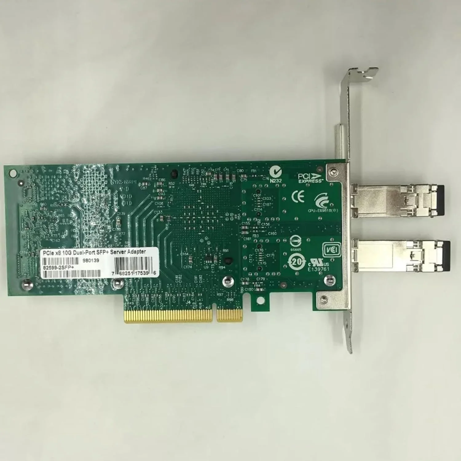 کارت شبکه سرور اترنت 10 گیگابیتی دوگانه SFP برای Intel 82599ES PCI-E X520، پشتیبانی از پروفایل کوتاه و ارتفاع کامل