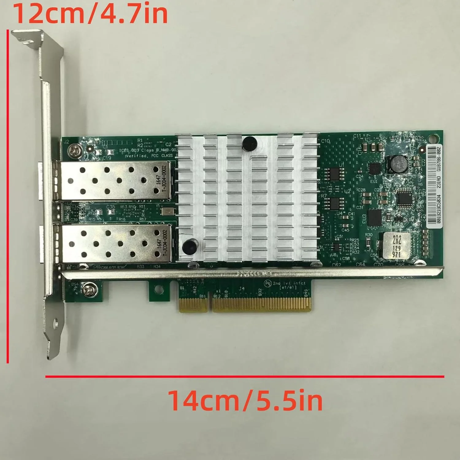 کارت شبکه سرور اترنت 10 گیگابیتی دوگانه SFP برای Intel 82599ES PCI-E X520، پشتیبانی از پروفایل کوتاه و ارتفاع کامل