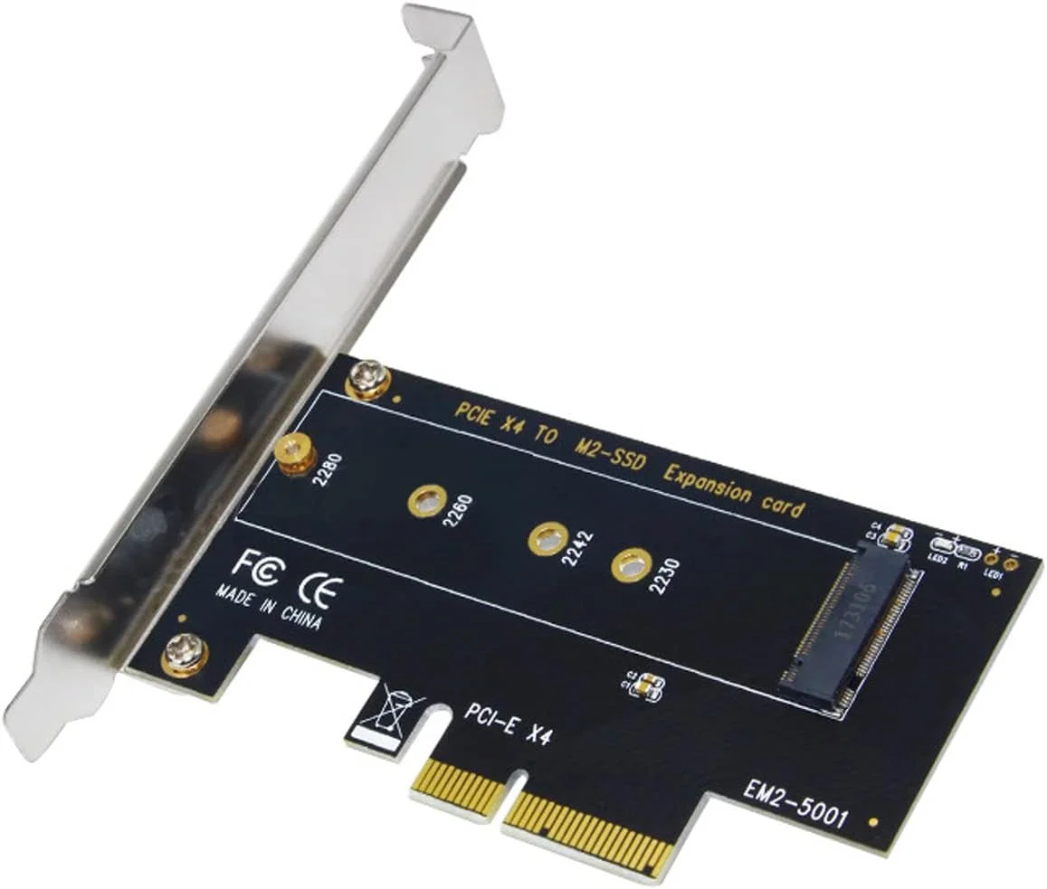 تبدیل M.2 به PCI-E، کارت توسعه M.2 NGFF SSD (کلید M) به PCI-E3.0 X1، با براکت Low Profile برای اسلات PCI Express دسکتاپ، پشتیبانی از NVME M.2 با ابعاد 2230 2242 2260 2280