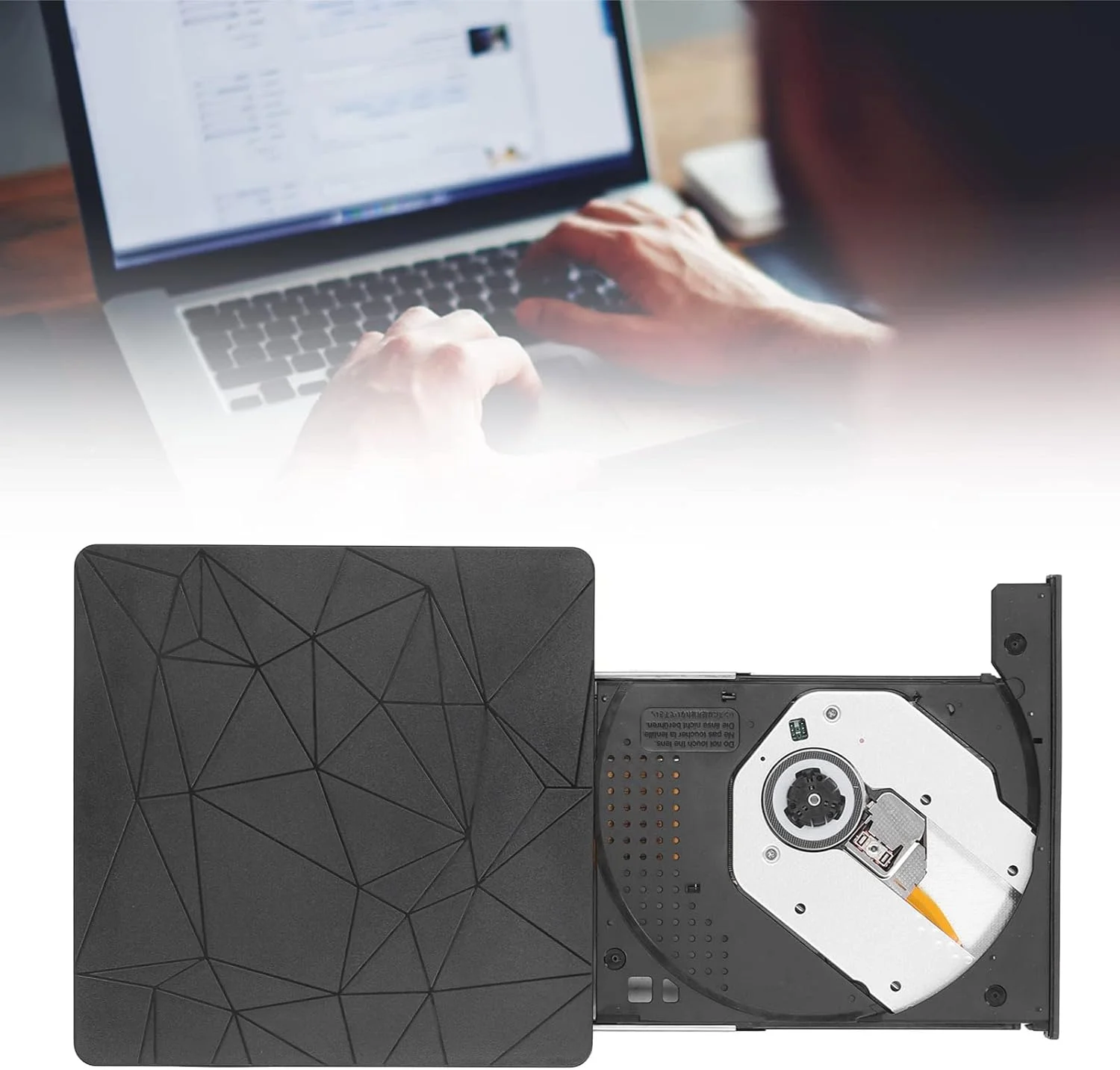 درایو DVD اکسترنال USB 3.0 قابل حمل با طرح بافت عنکبوتی برای لپ تاپ، CD رام رایتر برای لپ تاپ و ویندوز