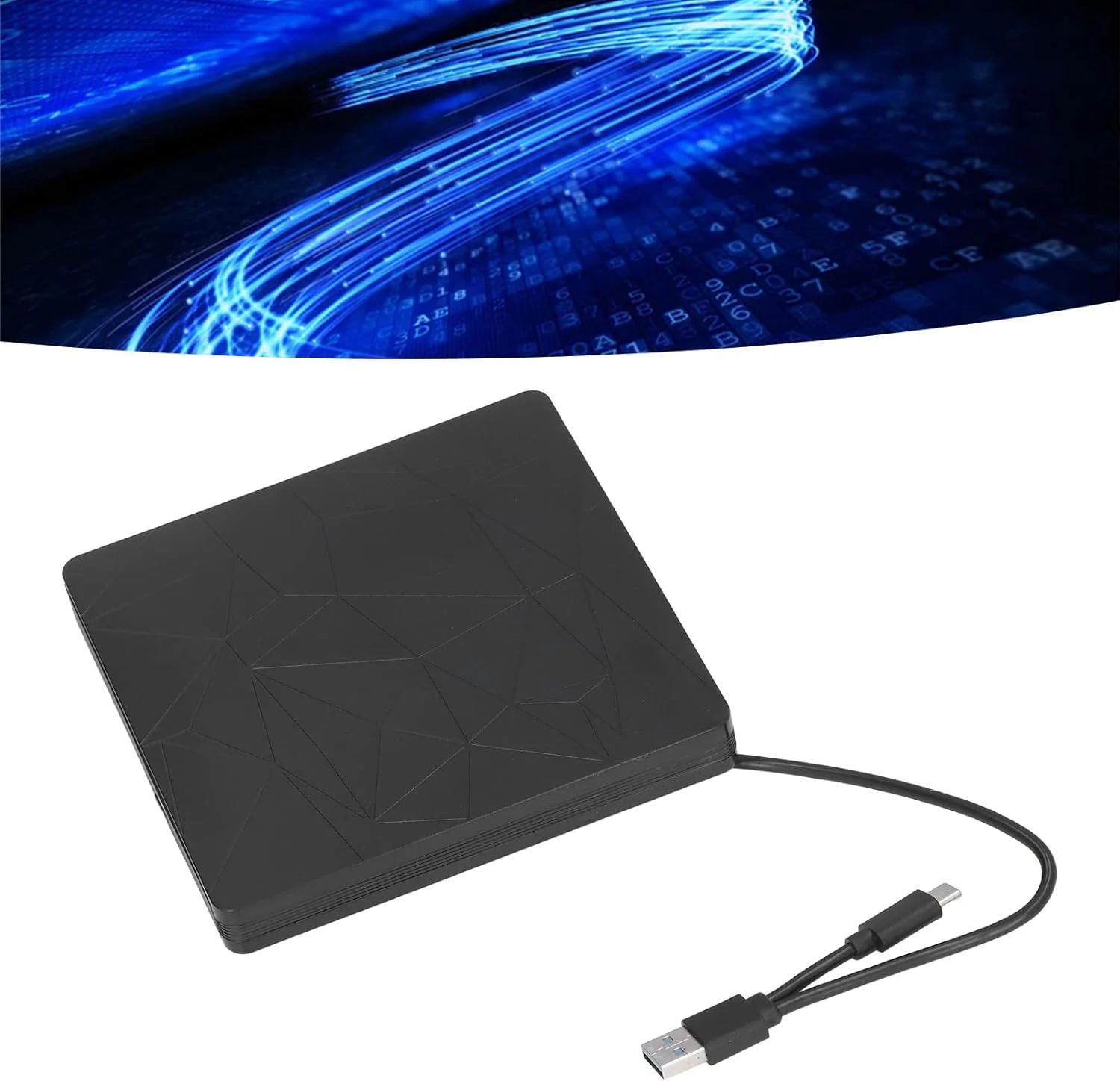 درایو DVD اکسترنال USB 3.0 قابل حمل با طرح بافت عنکبوتی برای لپ تاپ، CD رام رایتر برای لپ تاپ و ویندوز