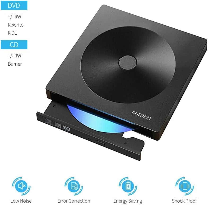 درایو اکسترنال DVD CD-RW USB 3.0 Type-C، پلیر، رایتر، درایو قابل حمل ODD HDD برای ویندوز و مک