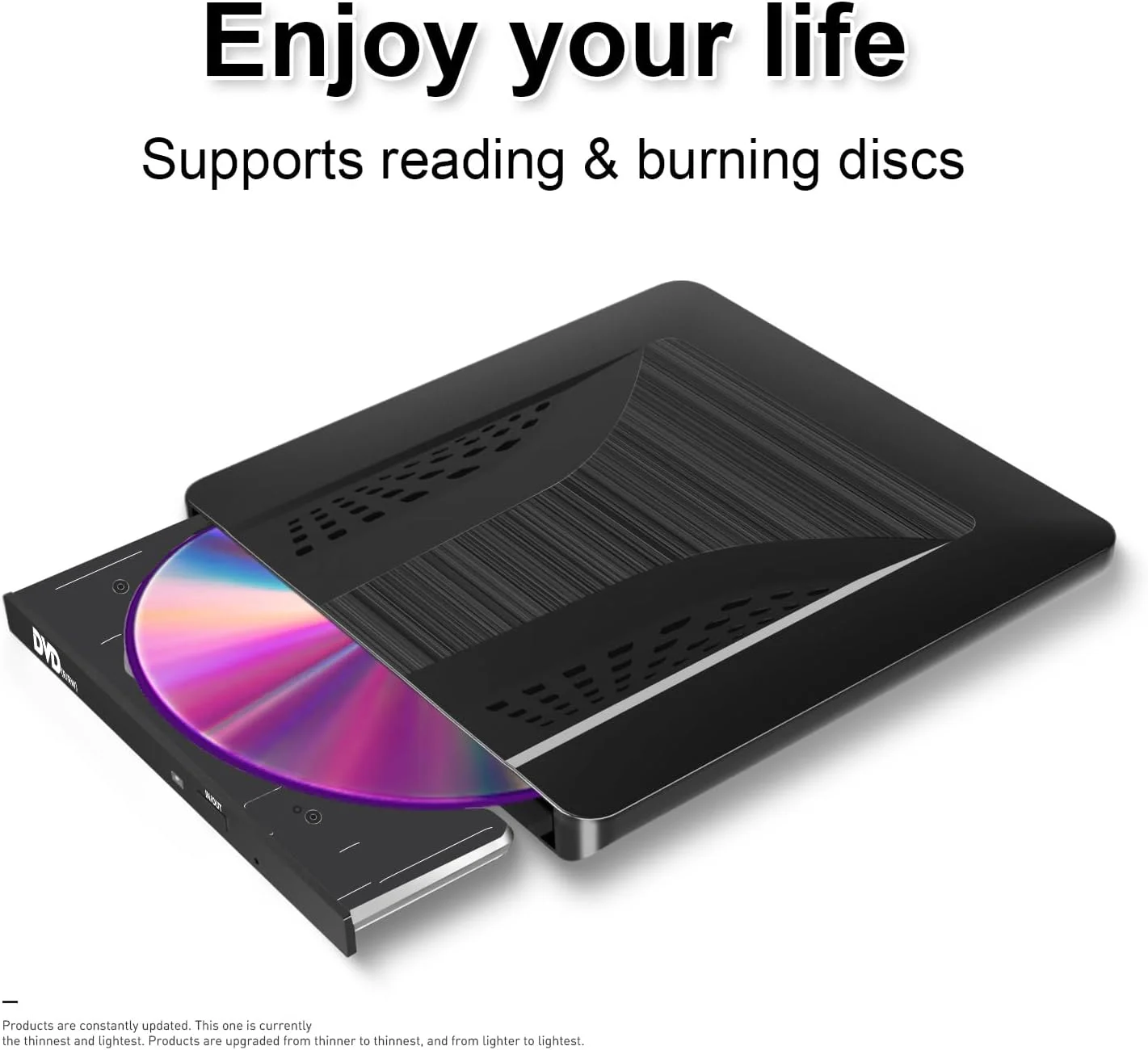 درایو نوری اکسترنال باریک USB 3.0 Type-C، رایتر CD DVD اکسترنال قابل حمل، انتقال سریع داده برای لپ تاپ، کامپیوتر، مک بوک، Win11/10/8/7/XP، لینوکس، مک OS، ویستا