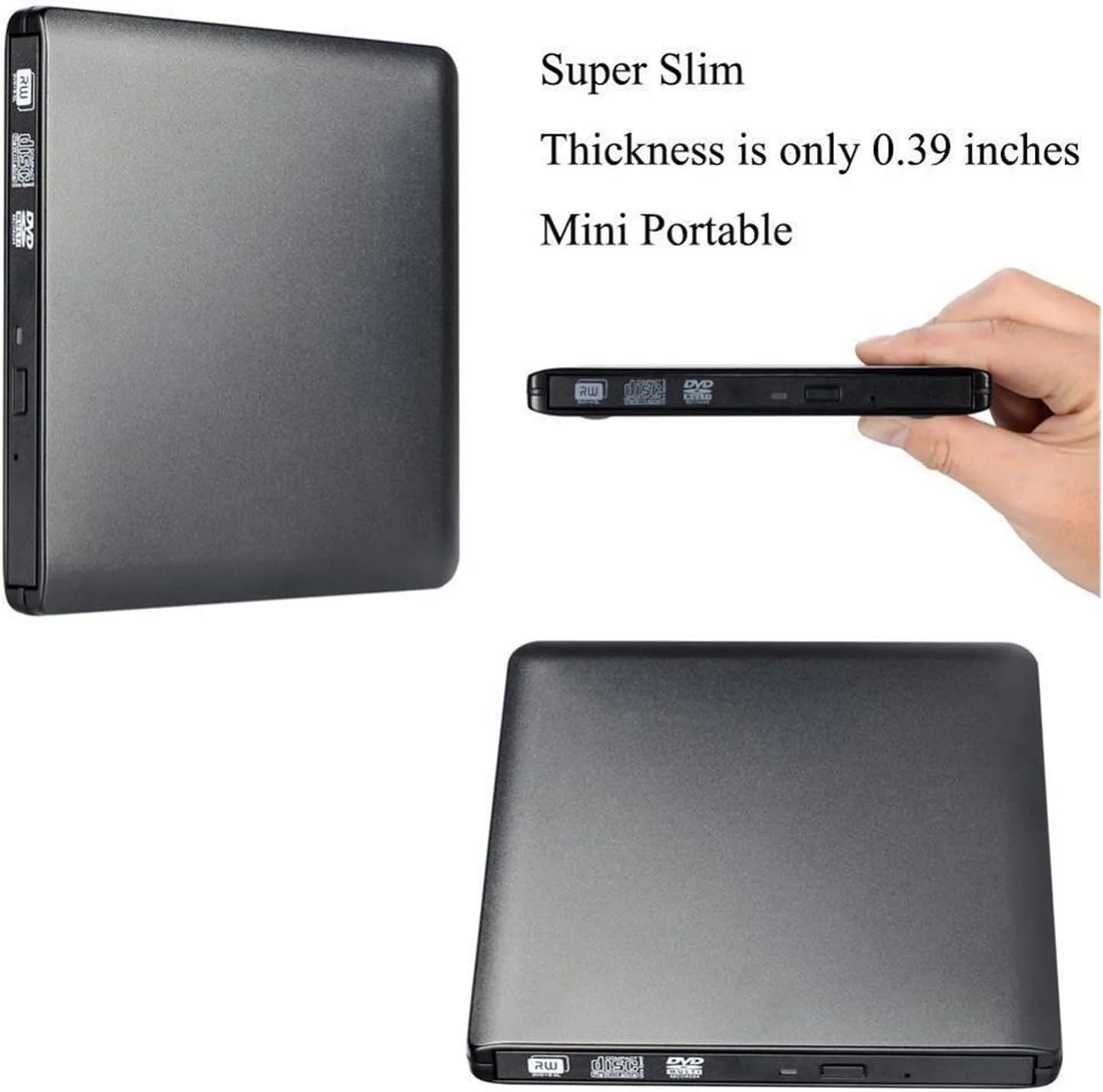 پخش کننده DVD قابل حمل USB 3.0 درایو اکسترنال DVD رایتر DVD-RW DVD ROM پخش کننده تجربه فیلم قابل حمل