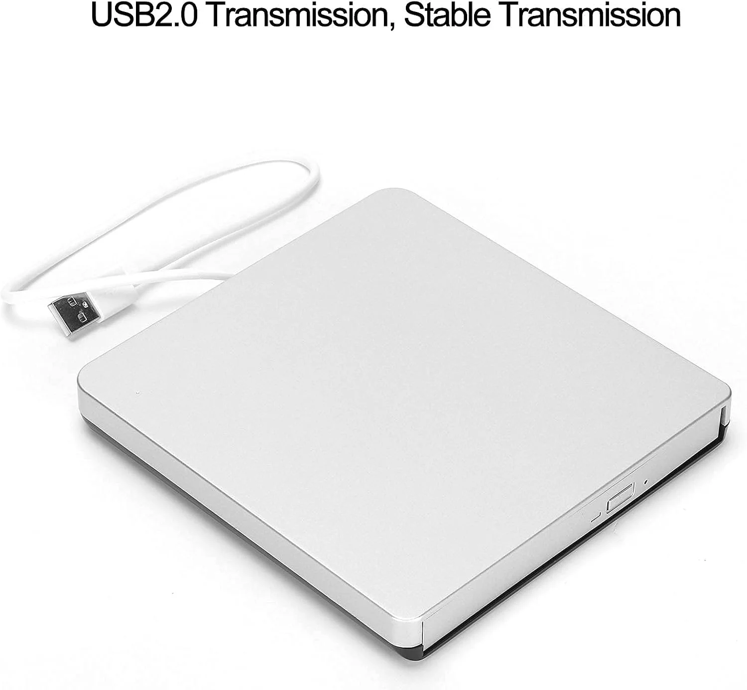 درایو DVD سوز اکسترنال USB2.0، پلیر DVD قابل حمل برای ویندوز XP/ Wind10/ Vista/7/Linux/OS X، سرعت کش 2 مگابایت