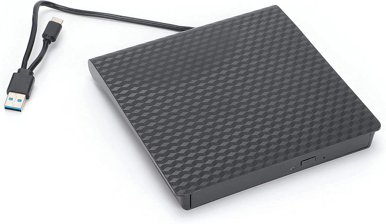 درایو اکسترنال DVD CD، پورت دوگانه USB 3.0/Type C فوق العاده باریک DVD/CD +/- RW برای لپ تاپ و دسکتاپ Mac OS/Windows