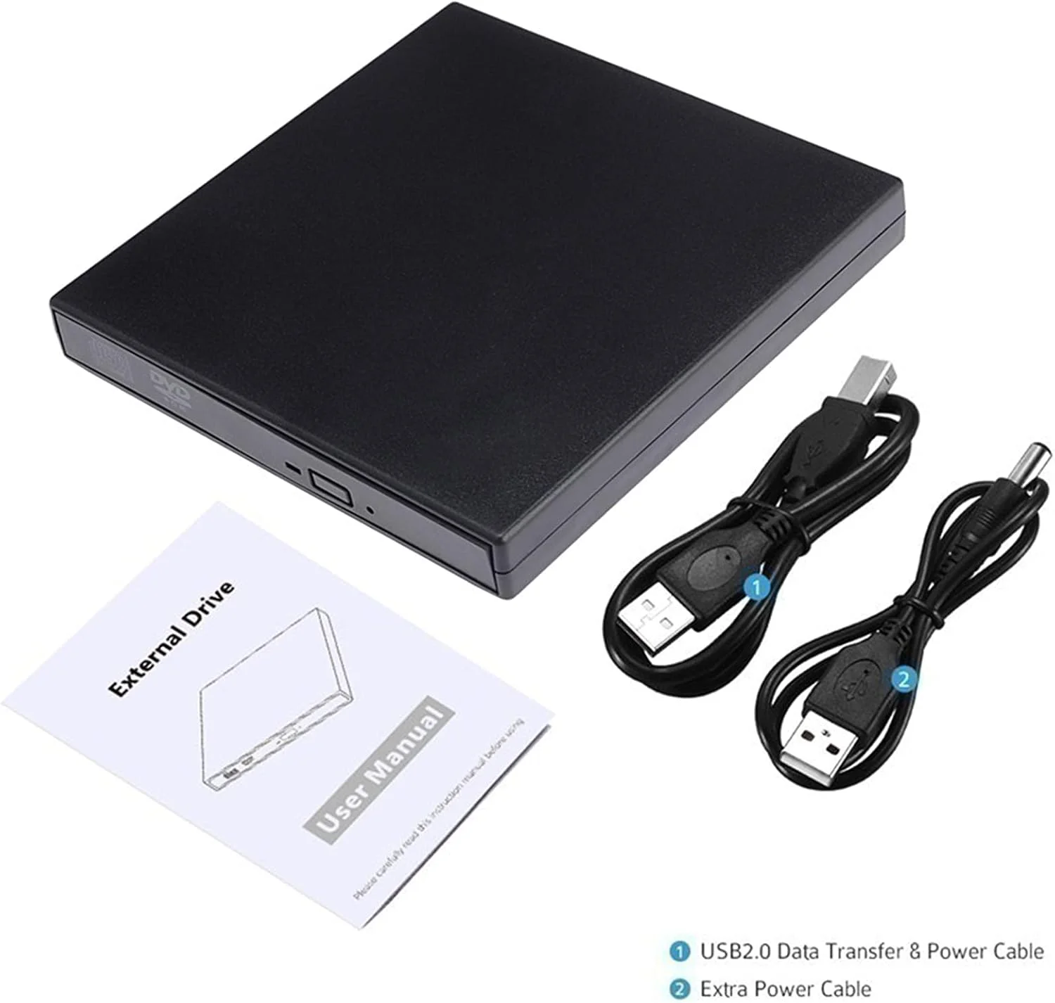 درایو DVD اکسترنال USB 2.0 قابل حمل CD/DVD/-RW / پخش کننده DVD و رایت CD برای لپ تاپ و کامپیوتر