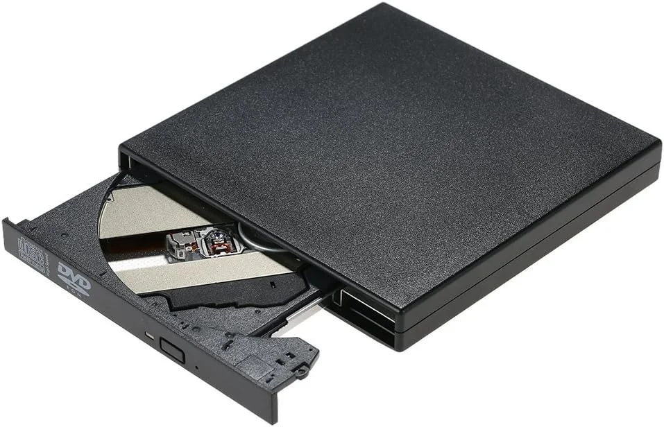 درایو نوری اکسترنال باریک قابل حمل Fawoonu USB 2.0 DVD-RW/CD-RW، رایتر و پلیر دیسک نوری با قابلیت رایت CD-RW برای لپ تاپ، کامپیوتر و غیره