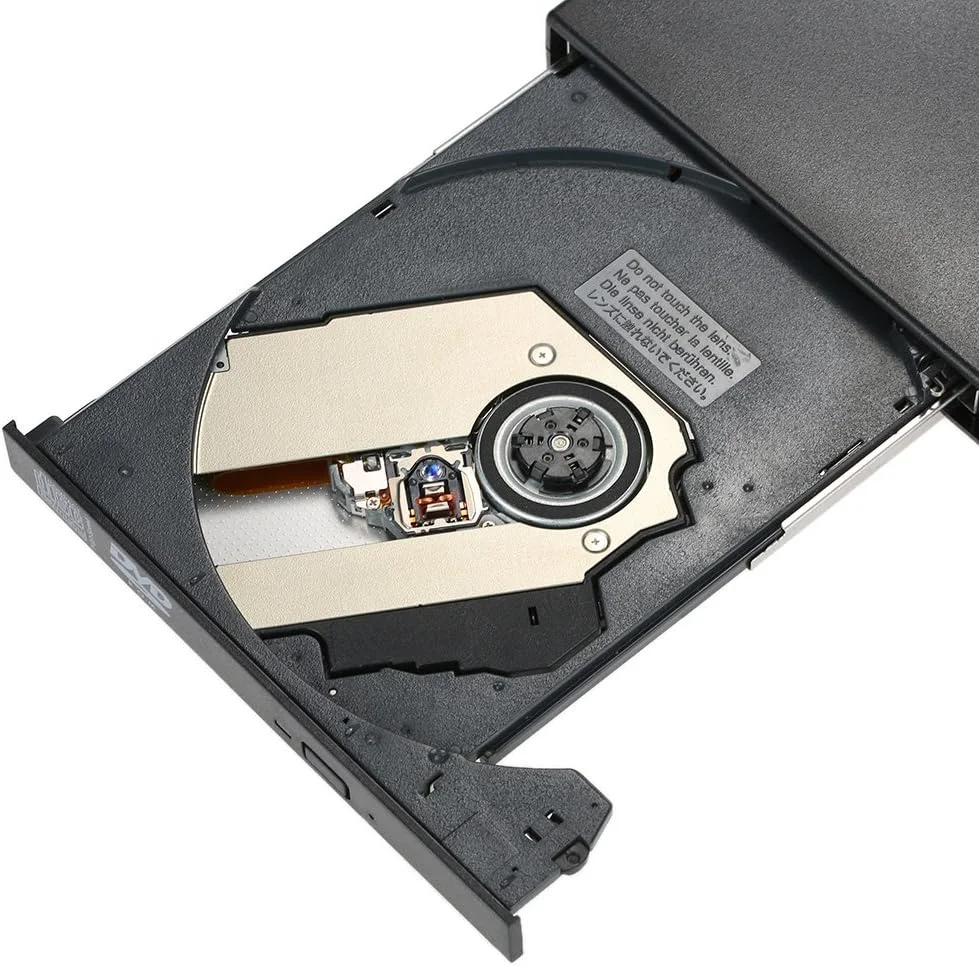 درایو نوری اکسترنال باریک قابل حمل Fawoonu USB 2.0 DVD-RW/CD-RW، رایتر و پلیر دیسک نوری با قابلیت رایت CD-RW برای لپ تاپ، کامپیوتر و غیره