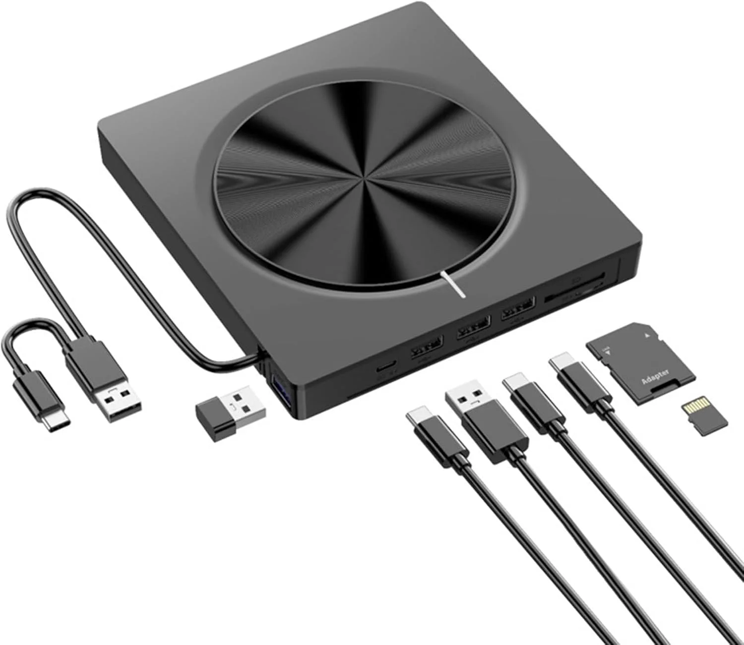 درایو نوری اکسترنال USB 3.0 Type C با 4 پورت USB و کارت خوان SDTF برای لپ تاپ و کامپیوتر