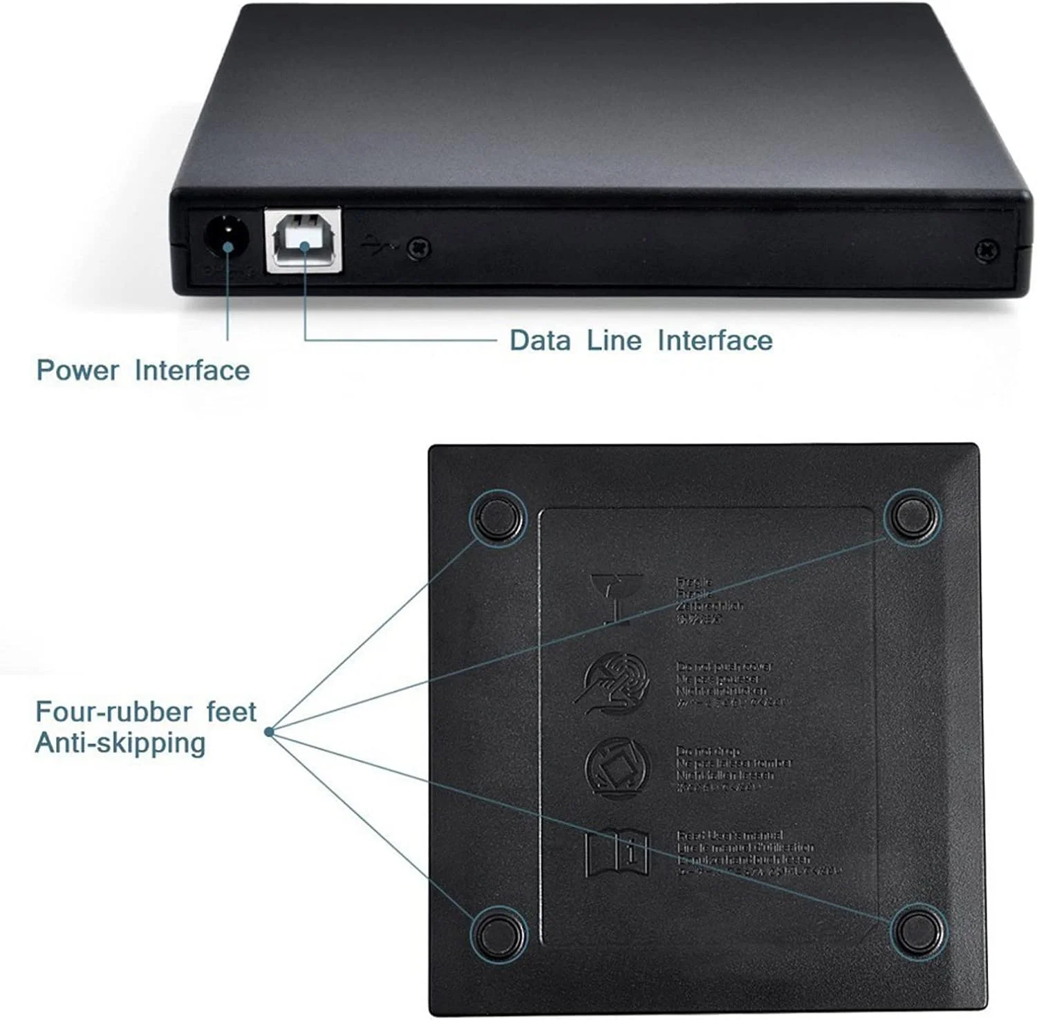 درایو نوری اکسترنال Fawoonu، رایتر و سوزاننده CD-RW باریک، پخش کننده ترکیبی DVD-RW USB 2.0، اتصال و پخش آسان برای لپ تاپ، نوت بوک و کامپیوتر رومیزی