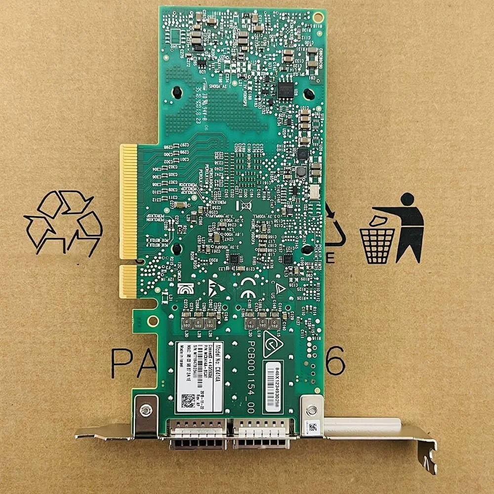 کارت شبکه فیبر نوری دو پورت 10 گیگابیتی MCX414A-BCAT مناسب برای CX414A ConnectX-4 40/56GbE PCI-Ex8 InfiniBand NIC