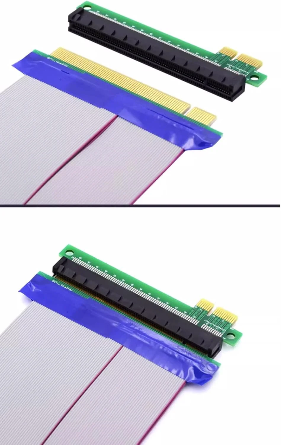 مبدل PCI-Express x1 به x16 رایزر محافظ رو به بالا، کارت توسعه دهنده اسلات PCI-E 36 پین نر به 164 پین ماده (ارتفاع-2cm)، 20cm