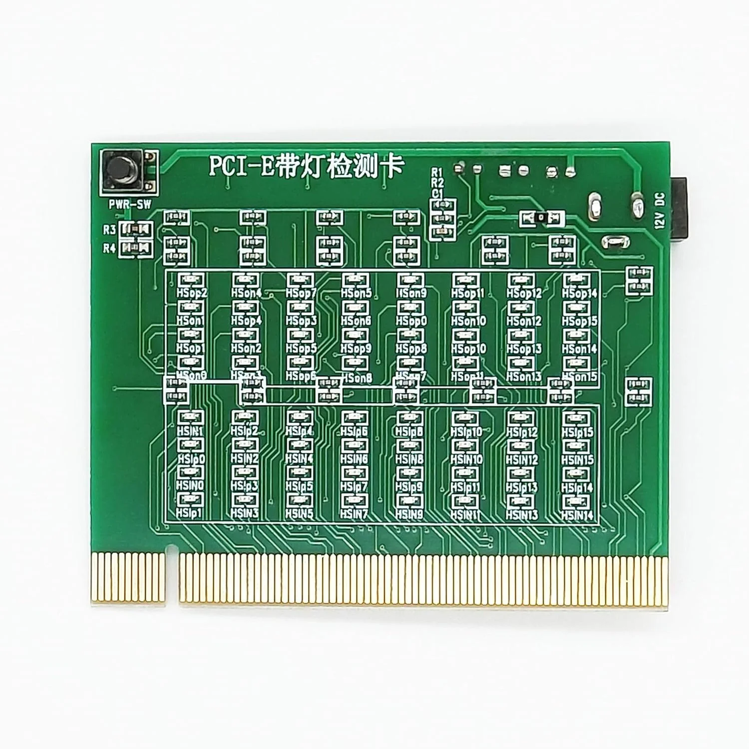 کارت تست اسلات PCI-E 16X 8X 4X PCI Express برای تشخیص اتصال کوتاه یا باز پل جنوبی مادربرد با نشانگر نوری، 1 عدد
