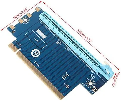 کارت رایزر PCI-Express 16x با زاویه راست 90 درجه، اسلات چپ، ارتفاع 6 سانتی متر مناسب سرور کامپیوتر 1U