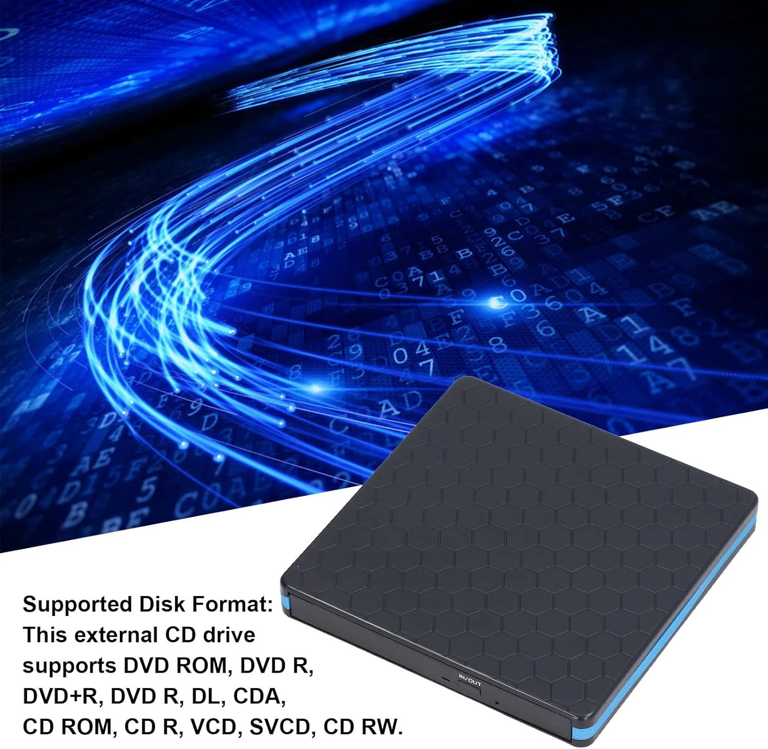 درایو DVD اکسترنال، درایو/پخش کننده DVD RW قابل حمل USB 3.0، پشتیبانی از رایت CD DVD، دستگاه رایت سی دی Plug and Play برای لپ تاپ و کامپیوتر رومیزی