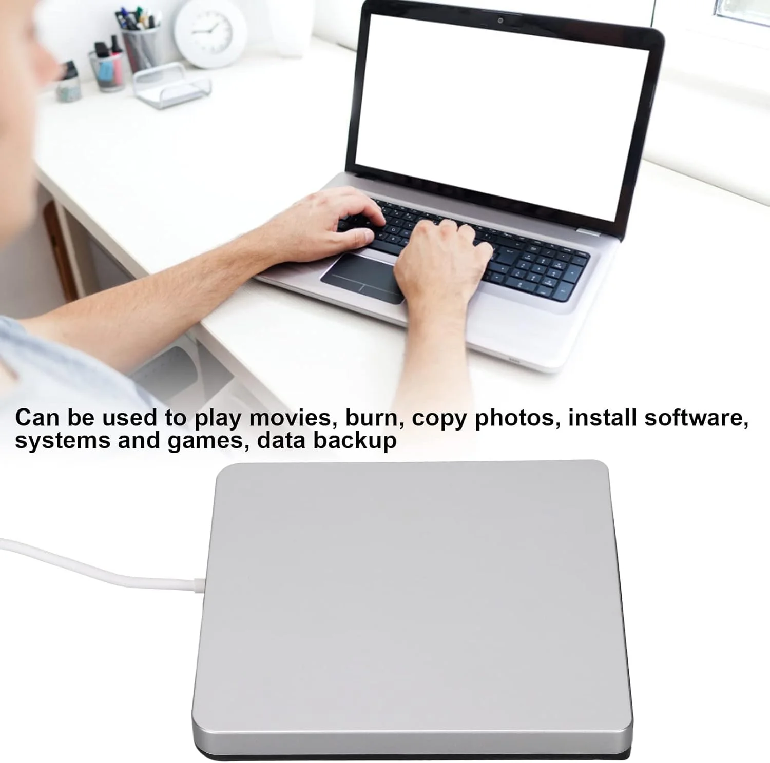 دی وی دی رایتر اکسترنال USB 3.0 قابل حمل، دی وی دی رایتر اکسترنال لپ تاپ انتقال پرسرعت چند منظوره فوق العاده نازک VCD رایتر برای نوت بوک ها و دسکتاپ ها