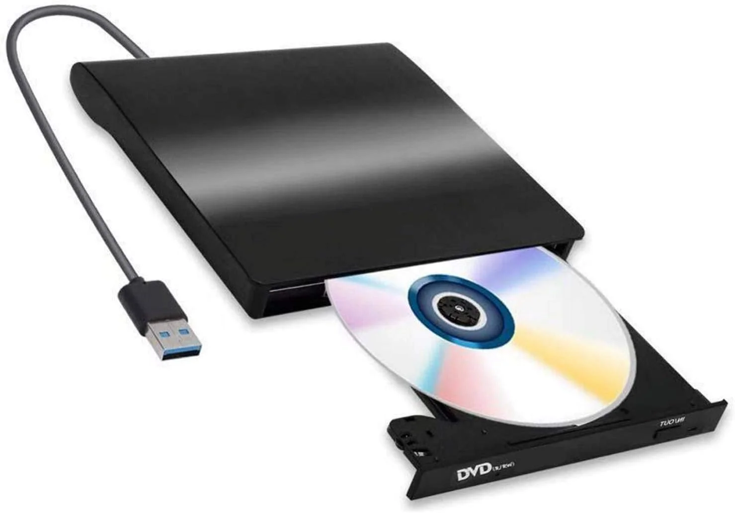 درایو اکسترنال CD/DVD برای لپ تاپ، USB 3.0 قابل حمل DVD CD+/-RW درایو باریک DVD/CD ROM ریرایتر برنر رایتر، انتقال داده با سرعت بالا پرو دسکتاپ ویندوز/ویستا/7/8/10، مک OSX و لینوکس (مشکی 1)