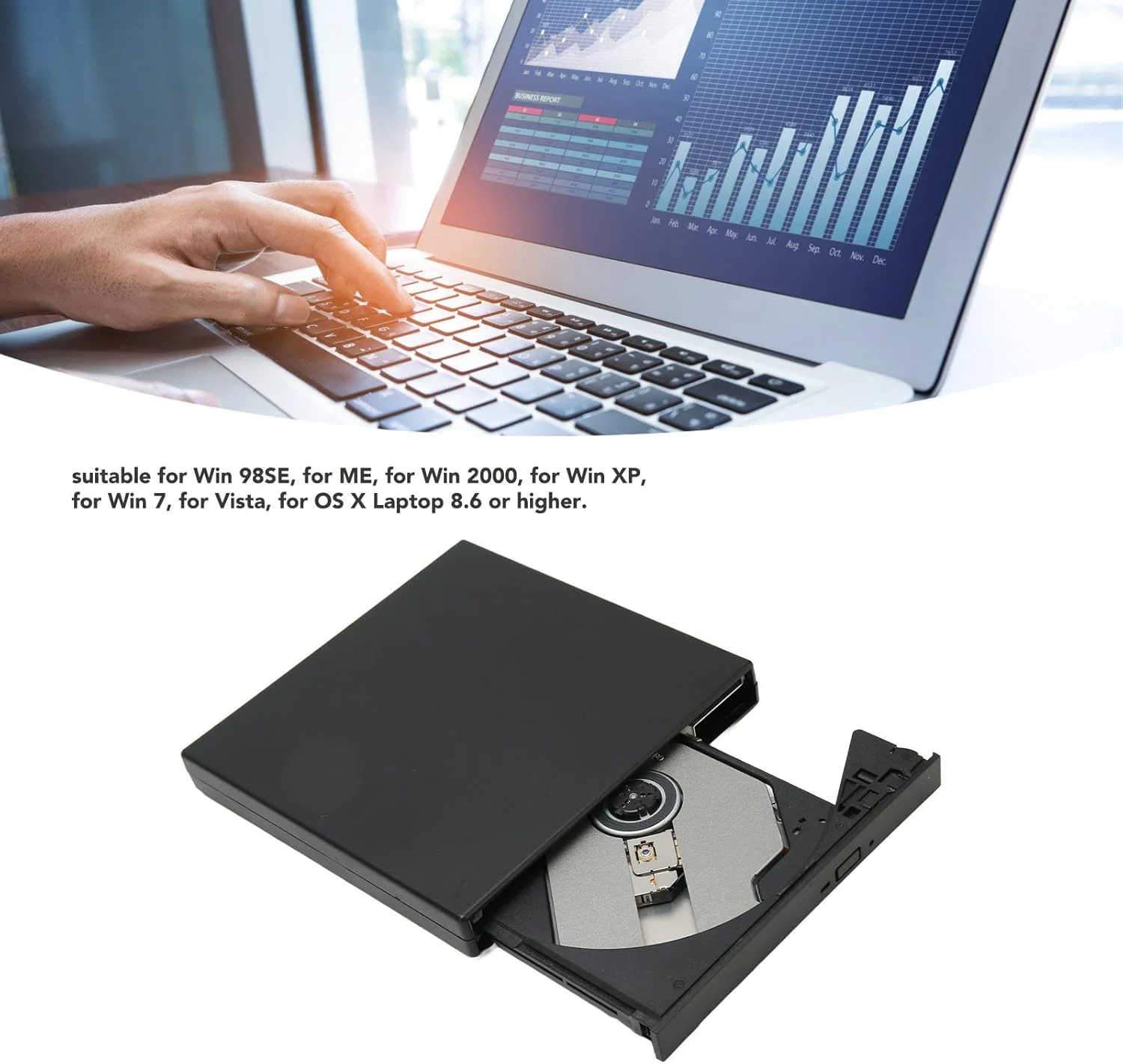 درایو CD اکسترنال، پخش کننده DVD قابل حمل USB 2.0، رایتر و سوزاننده CD با مقاومت در برابر ضربه، نویز کم، برای لپ تاپ، کامپیوتر شخصی، برای ویندوز، برای ویستا، برای سیستم عامل درایو CD اکسترنال، پخش کننده DVD قابل حمل USB 2.0، رایتر و سوزاننده CD با مقاومت در برابر ضربه، نویز کم، برای لپ تاپ، کامپیوتر شخصی، برای ویندوز، برای ویستا، برای سیستم عامل