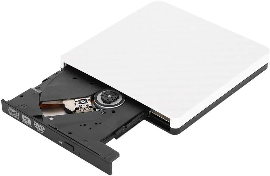 درایو DVD اکسترنال، درایو CD DVD/RW قابل حمل USB 3.0، رایتر DVD/CD ROM، برای کامپیوتر رومیزی، نوت بوک، برای ویندوز 98/SE/ME/2000/XP/VISTA/Win7/8 (سفید)