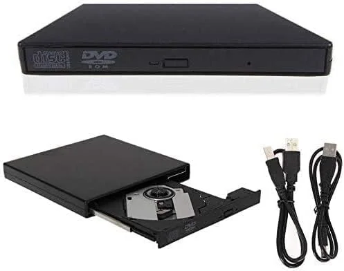 دی وی دی رایتر اکسترنال USB، باریک، قابل حمل، درایو نوری، رایت و خواندن CD و DVD برای کامپیوتر، لپ تاپ و مک