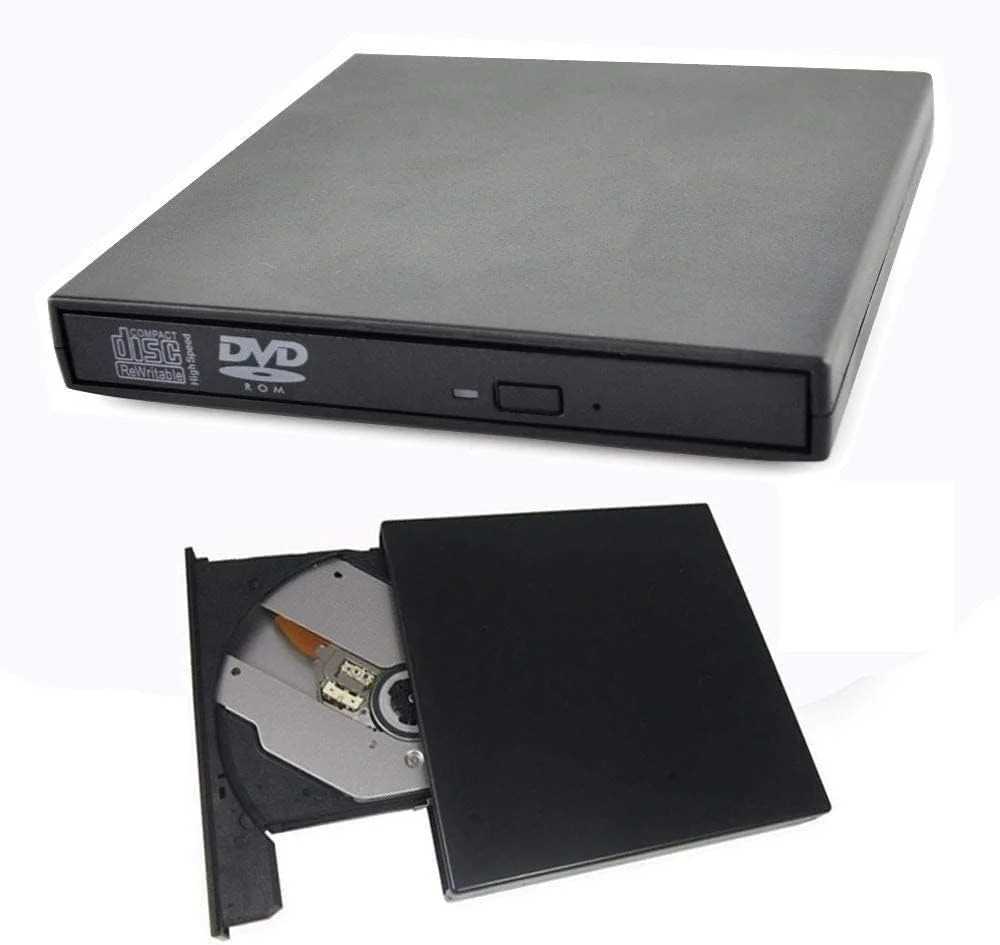 دی وی دی رایتر اکسترنال USB، باریک، قابل حمل، درایو نوری، رایت و خواندن CD و DVD برای کامپیوتر، لپ تاپ و مک