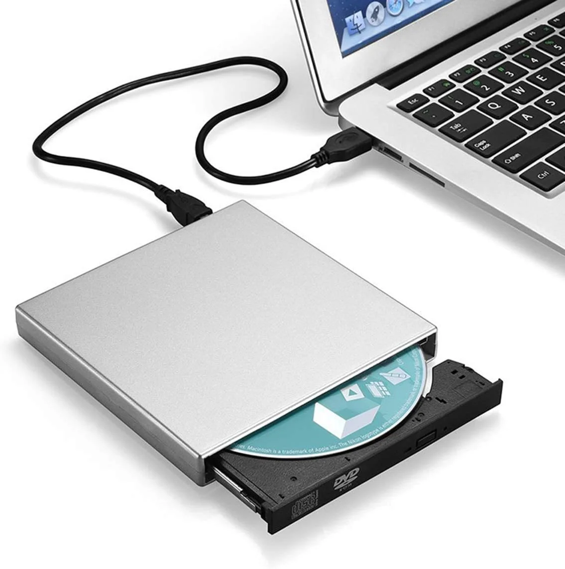 پخش کننده DVD اکسترنال قابل حمل، درایو CD DVD رایتر USB 2.0 برای ویندوز و مک