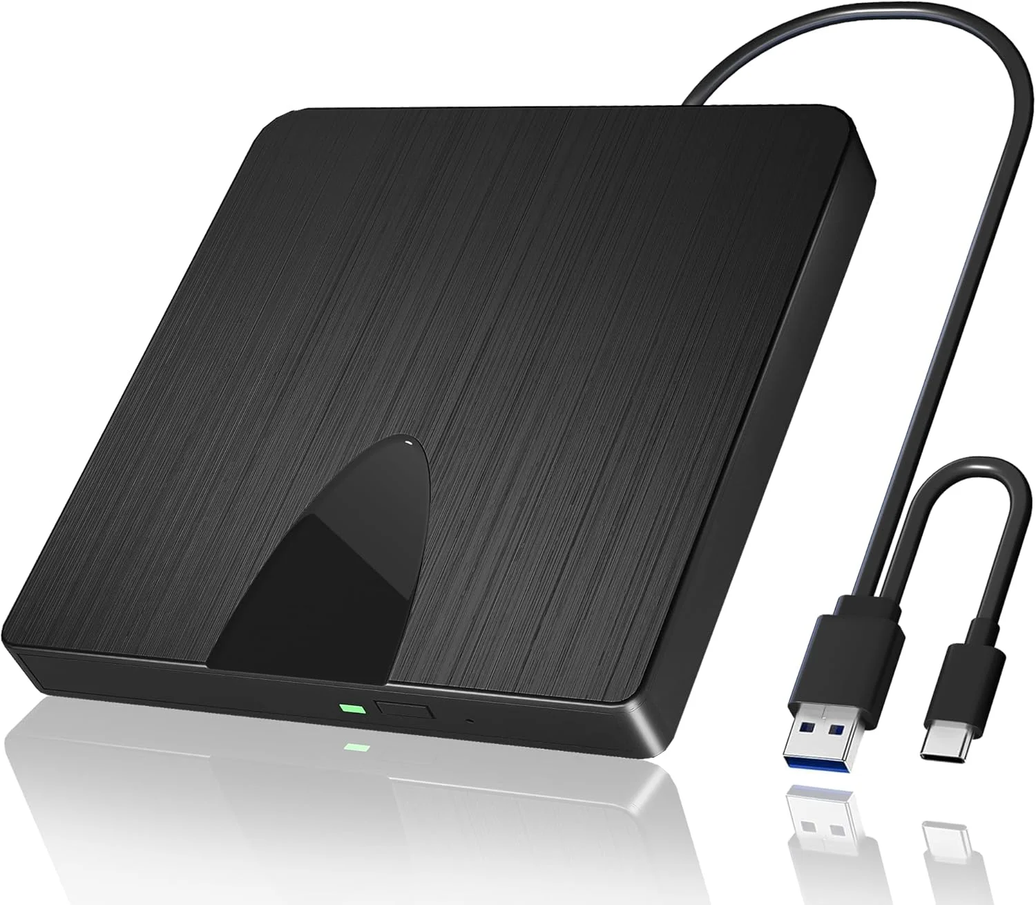 درایو بلوری اکسترنال، USB 3.0 و Type-C بلوری رایتر قابل حمل بلوری DVD/CD/BD پلیر، درایو اپتیکال 3D بلوری سازگار با ویندوز XP/7/8/10/11 MacOS برای مک بوک لپ تاپ دسکتاپ