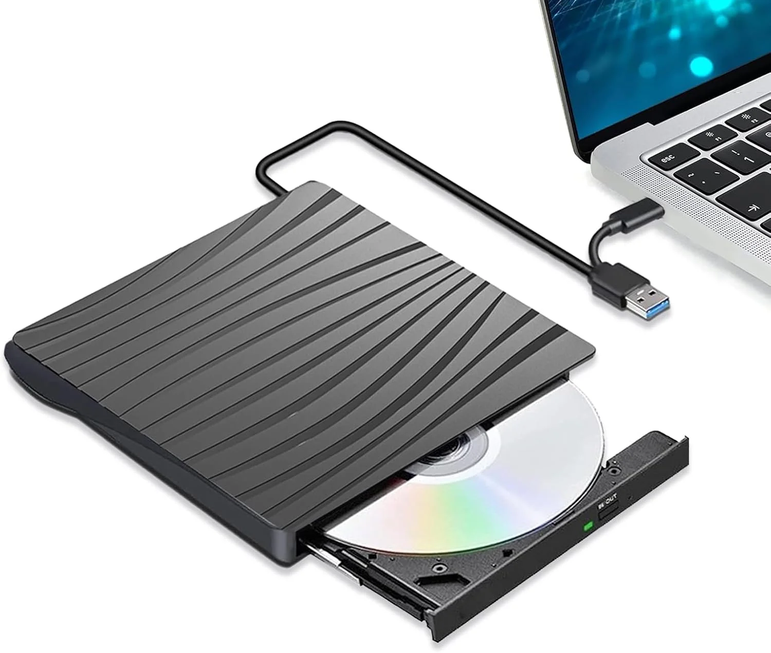 درایو نوری اکسترنال CD DVD، درایو قابل حمل USB 3.0 Type-C، رایتر و پلیر DVD CD RW، درایو اکسترنال دیسک نوری برای لپ تاپ، کامپیوتر، PC، مک، IOS، ویندوز 11/10/8/7/XP/Linux/Vista