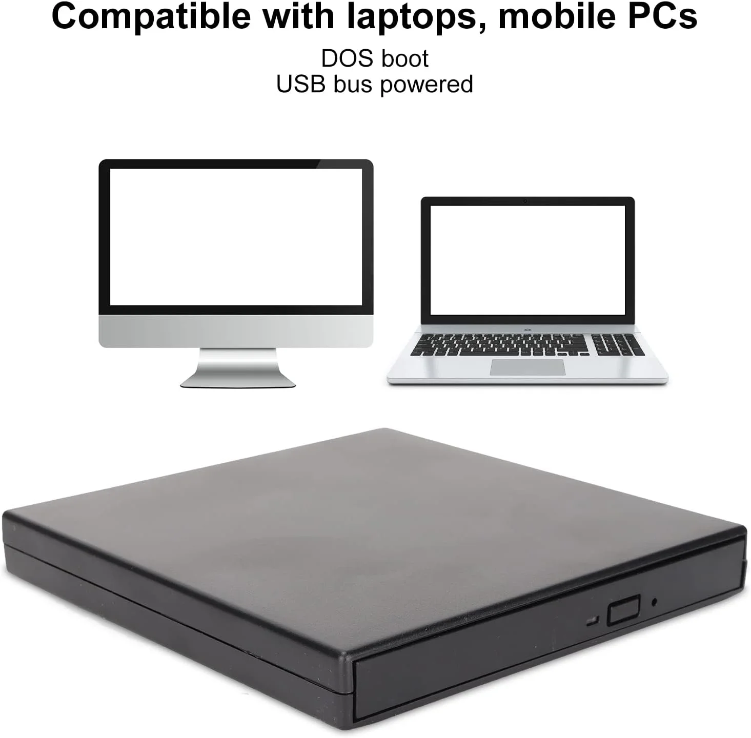 درایو DVD اکسترنال USB2.0، درایو نوری CD DVD قابل حمل، پخش کننده DVD، DVD ROM Burner، نویز کم، منبع تغذیه USB، سازگار با ویندوز، لپ تاپ، کامپیوتر رومیزی