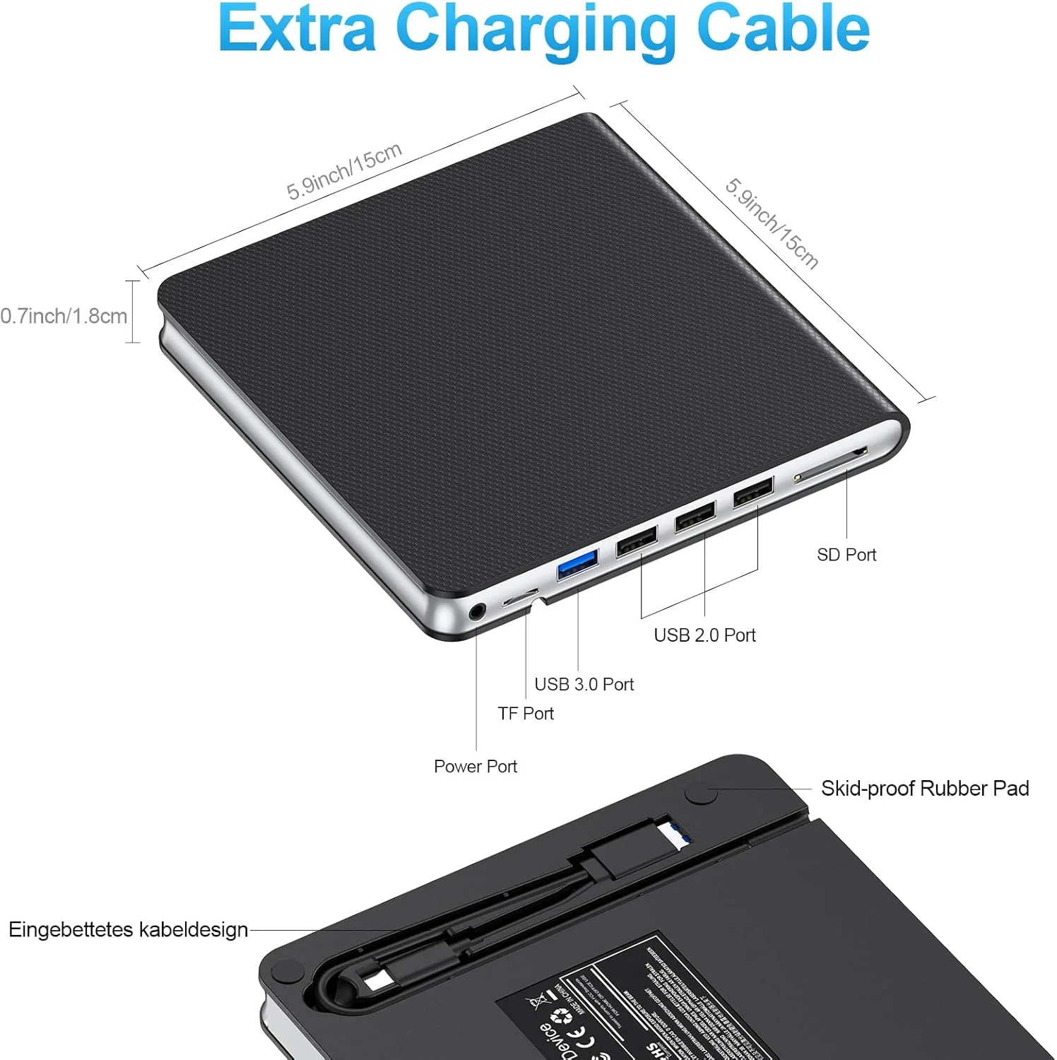 درایو اکسترنال CD DVD برای لپ تاپ USB 3.0 USB C CD Burner درایو اکسترنال DVD قابل حمل CD ROM Burner Reader Writer Drive اکسترنال DVD Player برای لپ تاپ دسکتاپ PC ویندوز 11/10/8/7 MacBook Mac OS Linux
