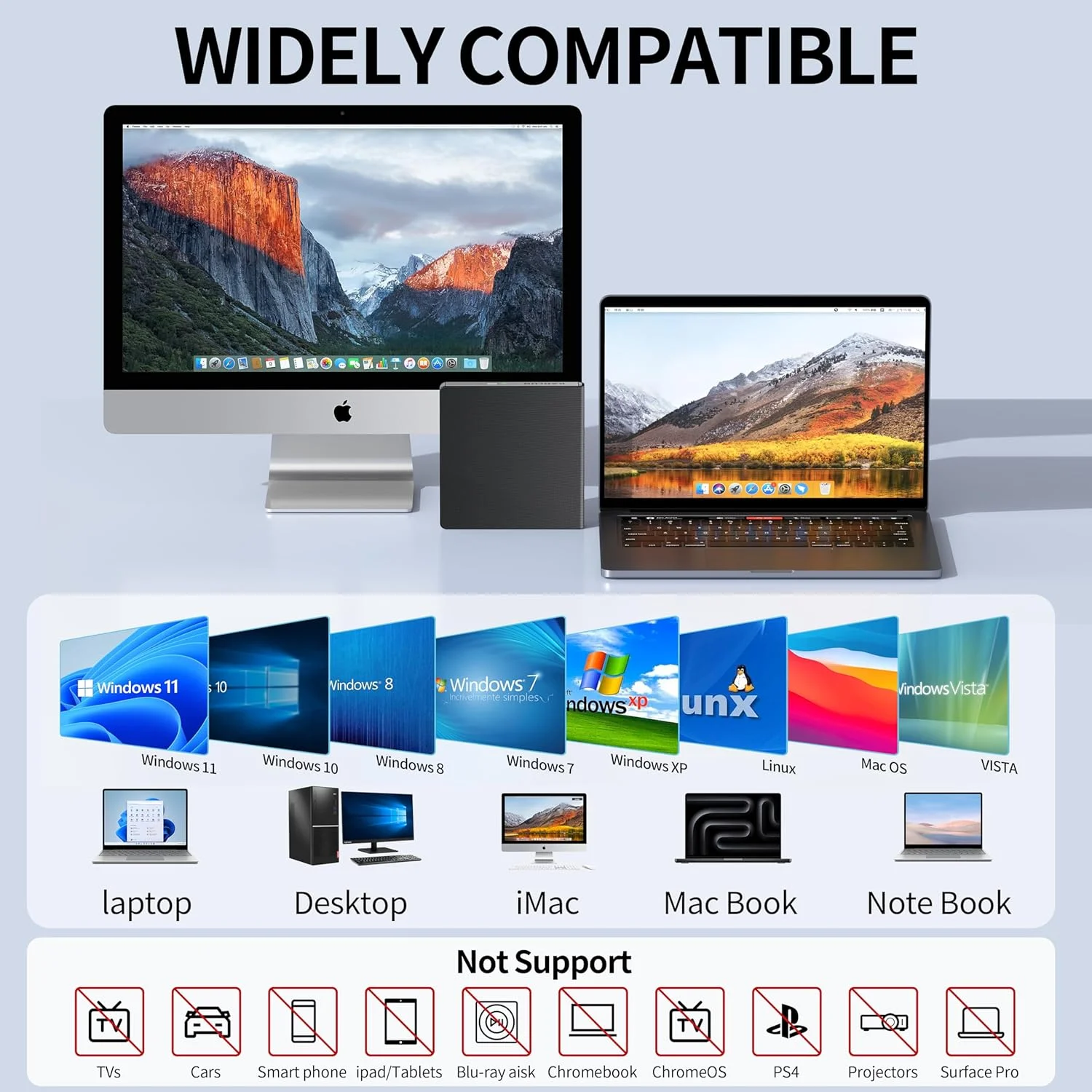 درایو اکسترنال برای لپ تاپ، درایو CD اکسترنال برای مک، USB 3.0 USB C قابل حمل CD Burner درایو دیسک اکسترنال، DVD Reader Writer ROM Drive سازگار با لپ تاپ دسکتاپ مک، ویندوز 11/10/8/7 لینوکس