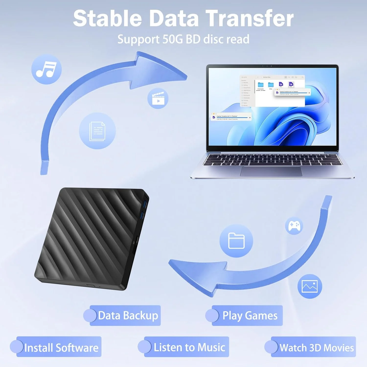 درایو بلوری اکسترنال 5 در 1، پخش کننده بلوری قابل حمل با USB 3.0 Type-C، رایتر CD DVD بلوری سه بعدی با پورت SD/TF، درایو بلوری سازگار با لپ تاپ و کامپیوتر ویندوزی (نسخه به روز شده) درایو بلوری اکسترنال 5 در 1، پخش کننده بلوری قابل حمل با USB 3.0 Type-C، رایتر CD DVD بلوری سه بعدی با پورت SD/TF، درایو بلوری سازگار با لپ تاپ و کامپیوتر ویندوزی (نسخه به روز شده)