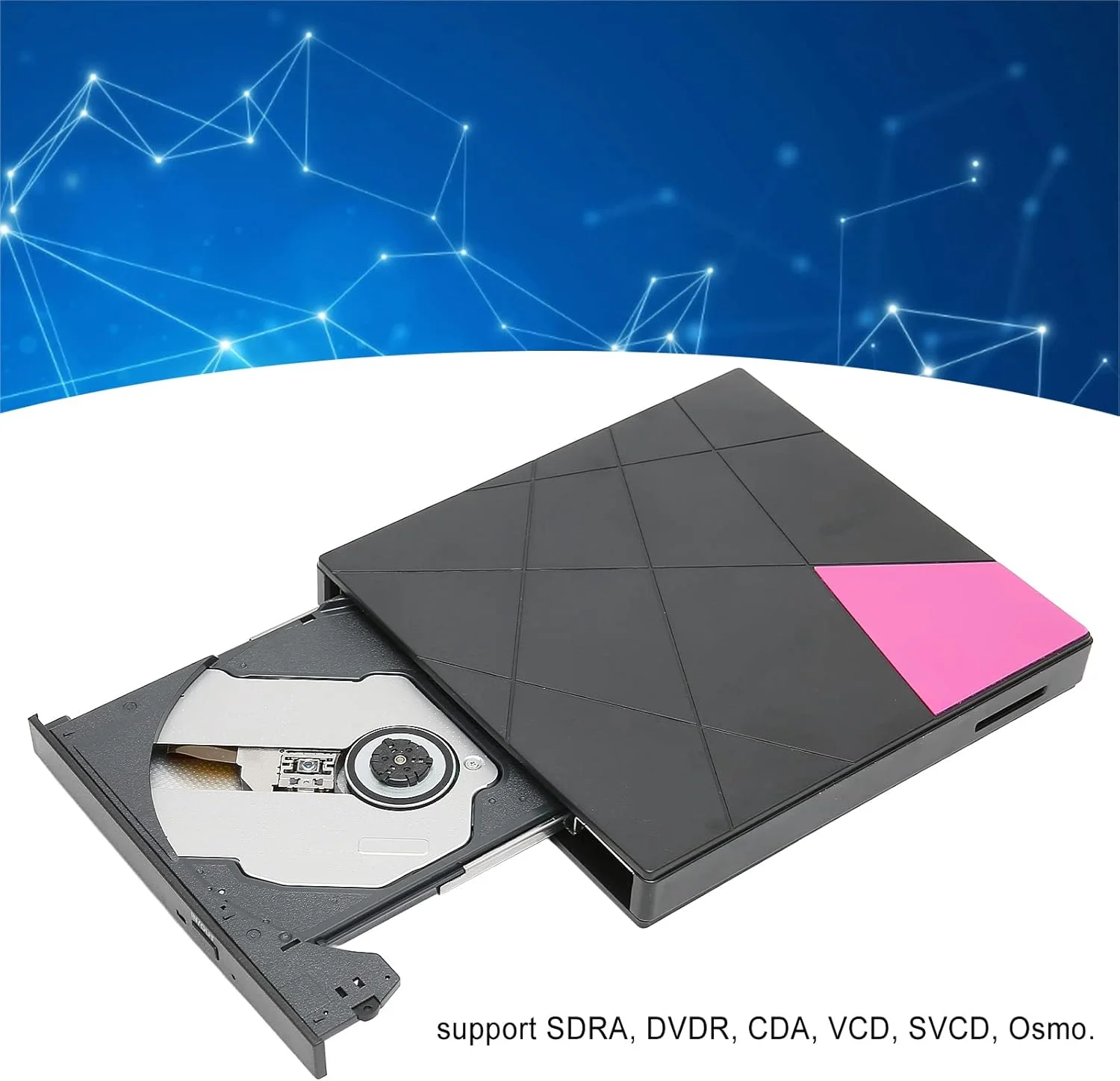 درایو DVD اکسترنال فوق باریک کامپیوتر، USB 3.0 با سرعت 5 گیگابیت بر ثانیه، رایتر CD DVD قابل حمل و باریک، سازگار با ویندوز XP/7/8/10، سیستم عامل مک، لینوکس، برای لپ تاپ، کامپیوتر و دسکتاپ