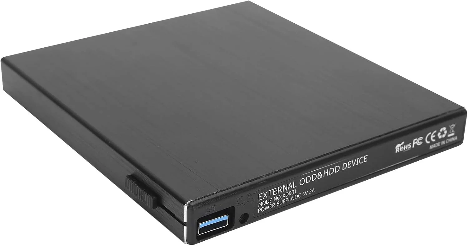 درایو DVD اکسترنال، رایتر CD USB3.0 قابل حمل، خواننده/رایتر CD/DVD سازگار با Wndows 2000/2003 / Xp/Wndows 7/8/10/Vista/OS X، پشتیبانی از کامپیوتر لپ تاپ، دسکتاپ، نوت بوک