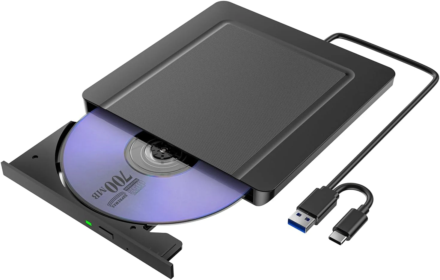 درایو نوری اکسترنال CD DVD، درایو اکسترنال فوق العاده باریک USB 3.0 و USB-C CD/DVD، رایتر و خواننده CD DVD +/-RW ROM، درایو نوری اکسترنال DVD برای لپ تاپ، کامپیوتر، دسکتاپ، مک بوک، ویندوز 11/10/8/7/XP/Linux/MacOS